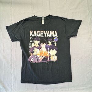 Kageyama Gildan Black men’s T-Shirt with Anime Design 5-7